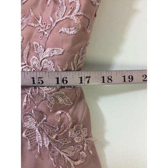 FORMAL 14 1X plus pink lace mother of bride gala party midi dress NEW B105 - Picture 5 of 7